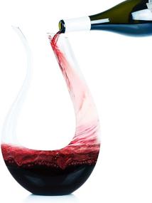 img 4 attached to 🍷 Premium Galashield Hand Blown Lead-free Crystal Glass Red Wine Decanter – U Shape Wine Aerator, Carafe for Enhanced Aromas