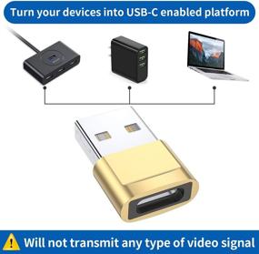 img 3 attached to 4-Pack адаптеров USB C Female к USB Male - адаптеры кабеля зарядки Type C к USB A. Совместимый с iPhone 12 13 Pro Max, iPad 2020, Samsung Galaxy S20 Plus Ultra, Google Pixel 4 XL (золото)