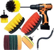 🧽 15-piece power scrubber kit with drill brush attachments, scrub sponge, and scouring pads - ideal for efficiently cleaning bathroom, kitchen, upholstery, shower, grout, tiles, tube, corner, and carpet logo