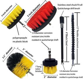 img 1 attached to 🧽 15-частный набор мощного скребка с насадками для дрели, губкой для мытья и пористыми губками - идеально подходит для эффективной очистки ванной, кухни, мебели, душа, швов, плитки, труб, углов и ковров.