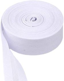 img 1 attached to 🎀 Mangocore 100% Cotton Bias Binding Tape - Size: 25mm (1 inch) / 2.5cm, 30 Yards - Assorted Colors - DIY Garment Accessories Wholesale (White)