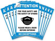 attention wear mask sign white logo