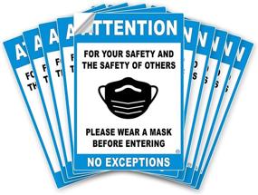 img 4 attached to Attention Wear Mask Sign White