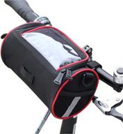 🚲 traderplus 3.5l bike basket handlebar bag with phone storage & removable shoulder strap - ideal for cruisers, mountain bikes, and road mtb (6 inch transparent pouch) logo