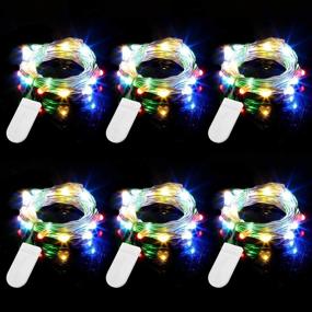 img 4 attached to 🌟 Engilen Fairy Lights 7.2 Feet 20 LED Copper Wire String Lights Battery Operated for DIY Home Vase Jar Christmas Mother's Day Holiday Party, Multicolor (Pack of 6)