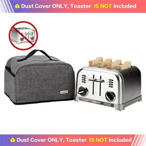 img 3 attached to 🍞 HOMEST Toaster Dust Cover: Grey, Compatible with Cuisinart 4 Slice Toaster