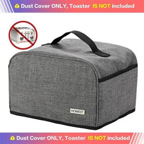 img 2 attached to 🍞 HOMEST Toaster Dust Cover: Grey, Compatible with Cuisinart 4 Slice Toaster