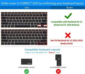 img 3 attached to Чехол CaseBuy Premium Ultra Thin Keyboard Cover для MacBook Air 13 дюймов 2020 года модель A2179 A2337 M1 Chip, аксессуары для MacBook Air 13 дюймов, защитная мягкая пленка из материала TPU с покрытием Soft-Touch