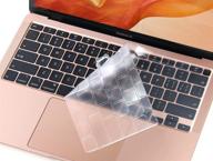 чехол casebuy premium ultra thin keyboard cover для macbook air 13 дюймов 2020 года модель a2179 a2337 m1 chip, аксессуары для macbook air 13 дюймов, защитная мягкая пленка из материала tpu с покрытием soft-touch логотип