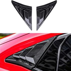 img 4 attached to 🚗 Enhance Your Honda Civic Hatchback's Look with XITER 2PCS Carbon Fibre Racing Style Rear Side Window Louvers Air Vent Scoop Shades Cover Blinds (Carbon Fiber Black) - 2016-2021 Models