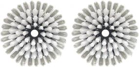 img 4 attached to 🖌️ Gray Deluxe Palm Scrub Brushes Replacement Set of 2 – Real Home Innovations