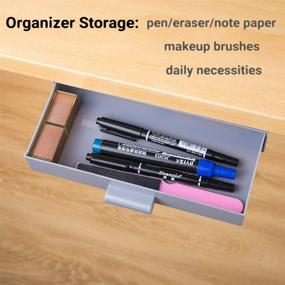 img 2 attached to 🗄️ 2 Pack Under Desk Drawer Organizers - Compact Under Table Storage for Pencils and Supplies at Office School Home