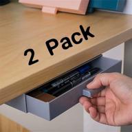 🗄️ 2 pack under desk drawer organizers - compact under table storage for pencils and supplies at office school home логотип