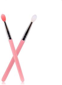 img 3 attached to Silicone Lip Brush Set - 2pcs 🖌️ Cosmetic Makeup Brushes for Eyebrow and Lip Application