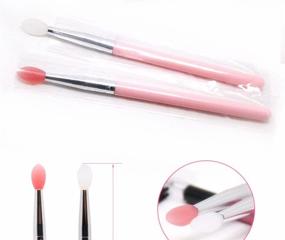 img 1 attached to Silicone Lip Brush Set - 2pcs 🖌️ Cosmetic Makeup Brushes for Eyebrow and Lip Application