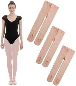 img 4 attached to iMucci Girls Ballet Dance Tights - Velvet Convertible Ballerina Dance Stockings…