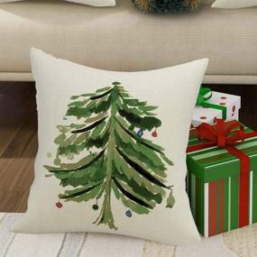 img 3 attached to 🎄 FIBEROMANCE Christmas Pillow Cover 18x18 inch - Festive Christmas Tree Decorative Throw Pillow Cover for Xmas Home Décor - Winter Holiday Cushion Case for Cozy Christmas Atmosphere