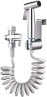 🚿 turlee handheld bidet sprayer with brass t-valve adapter - adjustable water pressure control, retractable spring hose for feminine wash & free mounting bracket logo