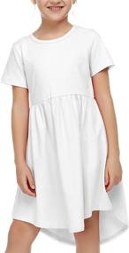 img 4 attached to Cotton Sleeve Skater Dress 👗 for Girls - Arshiner Casual Clothing