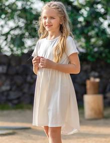 img 3 attached to Cotton Sleeve Skater Dress 👗 for Girls - Arshiner Casual Clothing