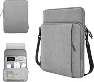 📱 timovo 13.3 inch tablet sleeve case for ipad pro 12.9 2020/2021, macbook air 13 inch, macbook pro 13, galaxy tab s7+, surface pro x/7/6/5/4/3 - shoulder bag with pockets, light gray logo