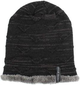 img 1 attached to LLmoway Unisex Winter Warm Stretchy Beanie Skull Slouchy Cap Hat with Fleece Lining