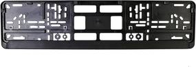 img 3 attached to 🚗 Universal Euro License Plate Holder - Standard Black Mounting Frame/Bracket