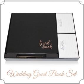 img 3 attached to Elegant TopHat Leather Wedding Guest Book Set: Complete with Professional Picture Frame, Guest Cards, and Polaroid-Friendly Blank Pages (96 Pages)