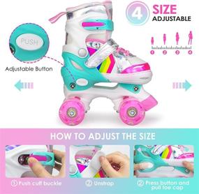 img 3 attached to 🕹️ Hawkeye Kids Roller Skates with Light-Up Wheels - Adjustable Boys' and Girls' Roller Skates