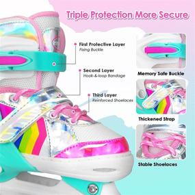 img 2 attached to 🕹️ Hawkeye Kids Roller Skates with Light-Up Wheels - Adjustable Boys' and Girls' Roller Skates