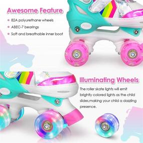 img 1 attached to 🕹️ Hawkeye Kids Roller Skates with Light-Up Wheels - Adjustable Boys' and Girls' Roller Skates