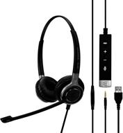 sennheiser sc 665 usb (507257) - double-sided business headset, uc 🎧 optimized, skype for business certified, for mobile phone, tablet, softphone, and pc (black) logo