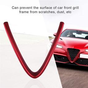 img 2 attached to Red Front Grill Decorative Frame Trim - Car Interior Grill Protective Cover for Alfa Romeo Stelvio ​2017-2019