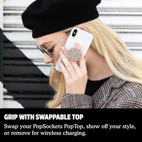 img 1 attached to 🔮 Улучшенные PopSockets: Sorbet Mandala PopGrip с заменяемой верхней частью для улучшенного опыта смартфона и планшета