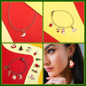 img 2 attached to 🎄 Christmas Pendant Charms Set - 60-Piece Enamel Plated Assorted Craft Pendants for Necklace Bracelet Jewelry Making & Decoration