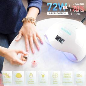 img 2 attached to 🎉 Gellen Gel Nail Polish Kit | U V LED Light 72W Nail Dryer | 12 Gel Nail Spring Summer Colors | No Wipe Top Base Coat | Nail Art Decorations | Manicure Tools | All-in-One Manicure Kit | Macaron Candy | SEO-Optimized