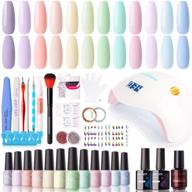 🎉 gellen gel nail polish kit | u v led light 72w nail dryer | 12 gel nail spring summer colors | no wipe top base coat | nail art decorations | manicure tools | all-in-one manicure kit | macaron candy | seo-optimized logo