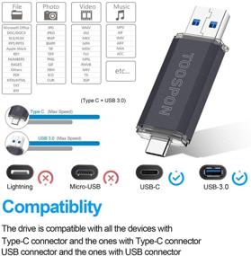 img 1 attached to 💾 2-в-1 OTG Type C USB флеш-накопитель: эффективное резервное копирование фотографий, видео и файлов на смартфонах, ноутбуках, телевизорах, автомобильных музыкальных проигрывателях и т. д. - Доступные варианты: 1 ТБ, 1024 ГБ, 512 ГБ, 256 ГБ, 128 ГБ, 64 ГБ, 32 ГБ