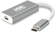 🔌 адаптер usb c к mini displayport - адаптер allsmartlife type c к mini dp с алюминиевым корпусом - поддержка разрешения 4k - для apple macbook, chromebook pixel, alienware- серый логотип