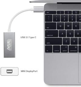 img 2 attached to 🔌 USB C to Mini DisplayPort Adapter - Allsmartlife Type C to Mini DP Adapter Cable with Aluminum Case - Supports 4K Resolution - for Apple MacBook, ChromeBook Pixel, Alienware- Grey