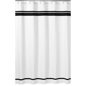 img 4 attached to 🛁 Classy Monochrome Chic: Sweet Jojo Designs Hotel-themed Kids Bathroom Fabric Bath Shower Curtain in White and Black