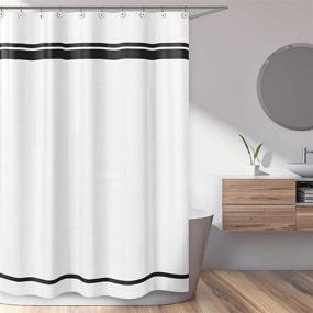 img 3 attached to 🛁 Classy Monochrome Chic: Sweet Jojo Designs Hotel-themed Kids Bathroom Fabric Bath Shower Curtain in White and Black