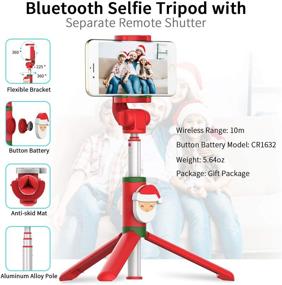 img 3 attached to 🎅 Селфи-палка-тренога Mituyo с Bluetooth со штативом и беспроводным пультом дистанционного управления | Совместимость с iPhone 12 Pro Max/11/X, Samsung Galaxy S20/S10/Note, Huawei и другими смартфонами | Редакция Рождественского Санты