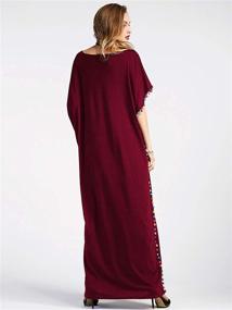 img 3 attached to 👗 Floerns Women's Pom Pom Trim Loose Maxi Kaftan Dress with O Neck - Casual and Stylish