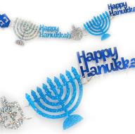 hanukkah decoration prismatic garland menorah logo