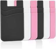 📱 convenient phone wallet stick on: senose phone card holder back of phone sleeve pocket phone pouch (pack of 6) - compatible with iphone, samsung and most android smart phones logo