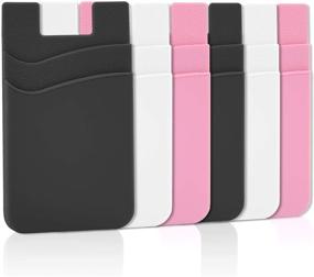 img 4 attached to 📱 Convenient Phone Wallet Stick On: Senose Phone Card Holder Back of Phone Sleeve Pocket Phone Pouch (Pack of 6) - Compatible with iPhone, Samsung and Most Android Smart Phones