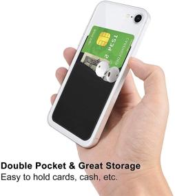 img 1 attached to 📱 Convenient Phone Wallet Stick On: Senose Phone Card Holder Back of Phone Sleeve Pocket Phone Pouch (Pack of 6) - Compatible with iPhone, Samsung and Most Android Smart Phones