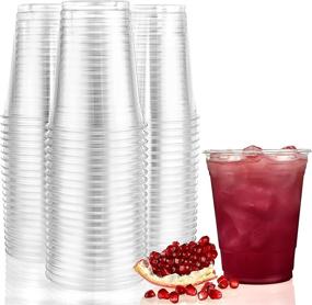 img 2 attached to 🥤 Durable BPA-Free Crystal Clear Disposable Plastic Cups - 100 Ct, 18 oz PET Cups