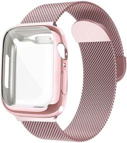 img 4 attached to Metal Mesh Magnetic Band With Case Compatible With Apple Watch Bands 40Mm Accessories & Supplies
